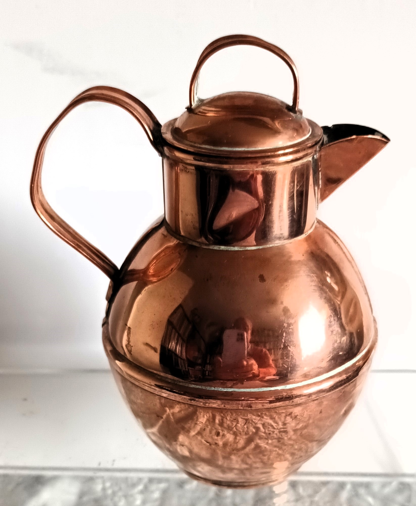 Antique English Victorian Copper Half Pint Guernsey Milk Can - Image 3